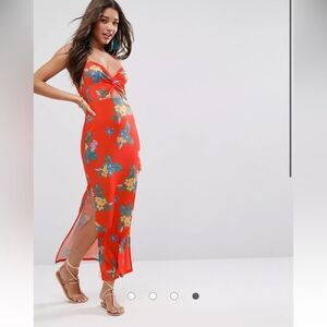 ASOS Red Floral Maxi Dress